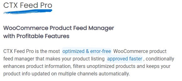 Ctx Feed Pro - woocommerce product feed manager